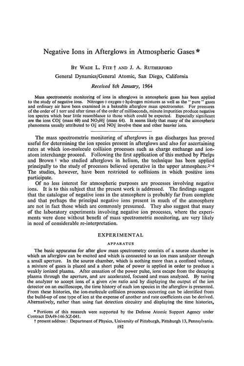 Negative ions in afterglows in atmospheric gases