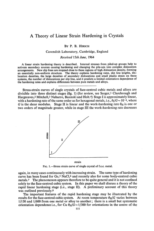A theory of linear strain hardening in crystals