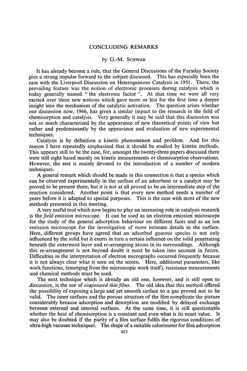 Concluding remarks