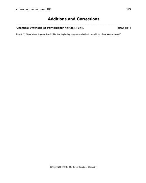 Additions and corrections