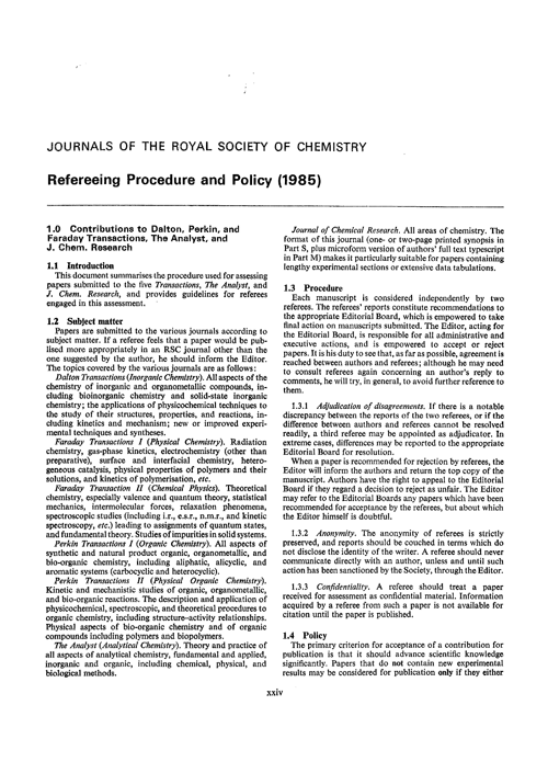 Refereeing procedure and policy (1985)