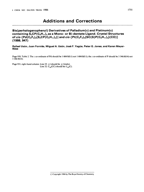 Additions and corrections