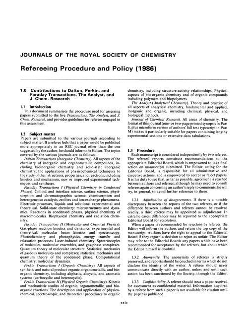 Refereeing procedure and policy (1986)