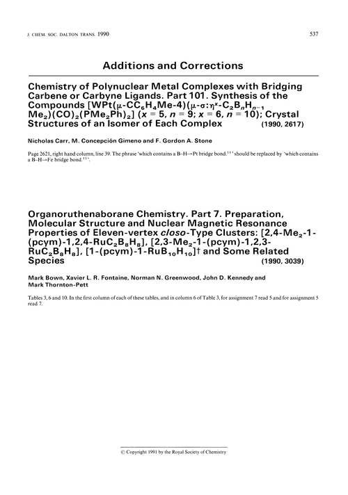 Additions and corrections