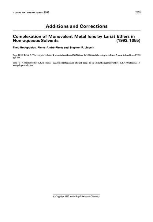 Additions and corrections