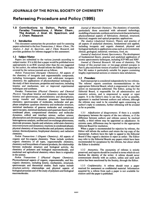 Refereeing procedure and policy