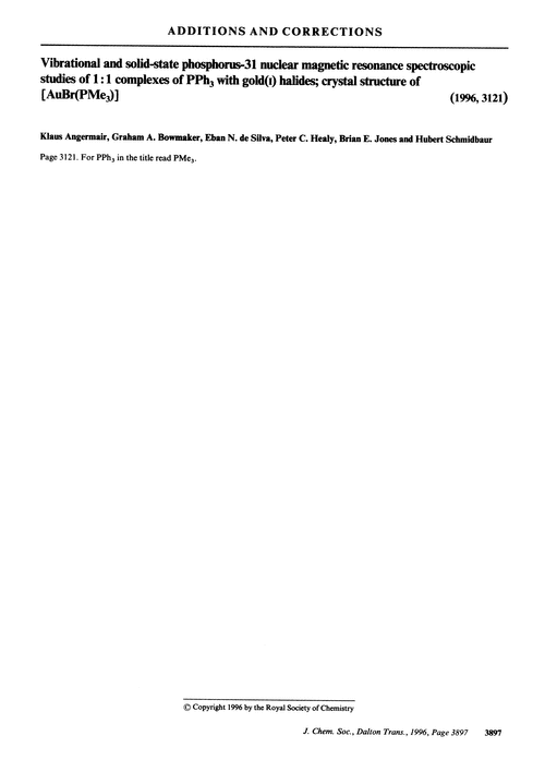 Additions and corrections