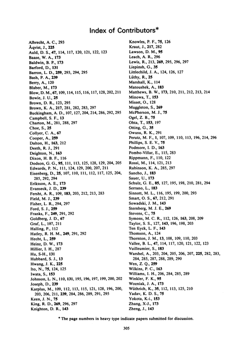 Index of contributors