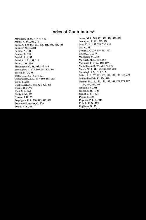 Index of contributors