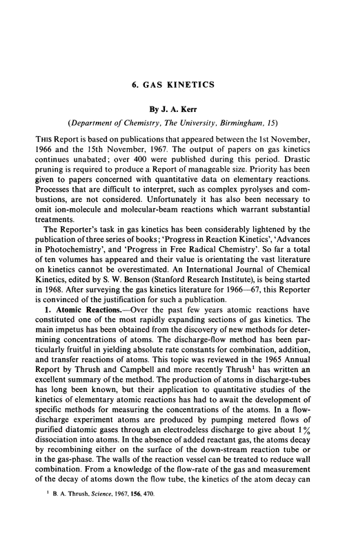 Chapter 6. Gas kinetics