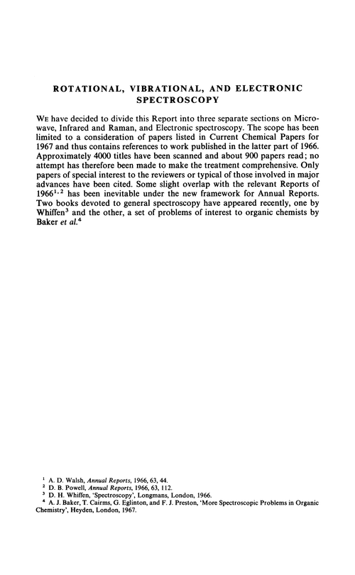 Chapter 8. Rotational, vibrational, and electronic spectroscopy