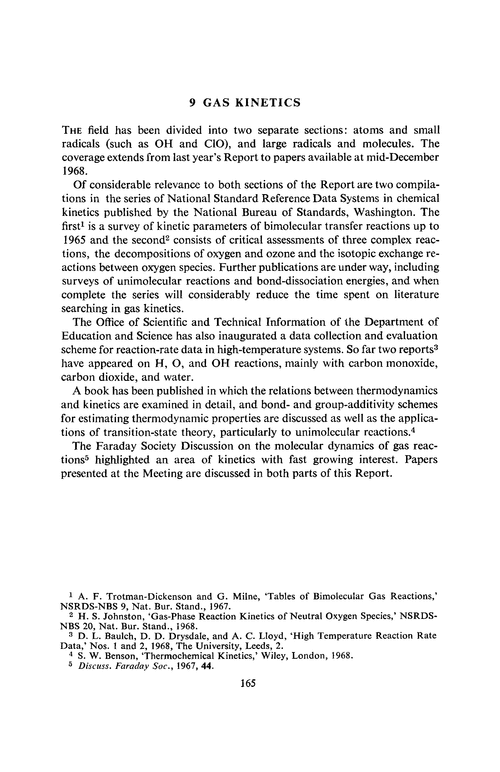 Chapter 9. Gas kinetics: Introduction