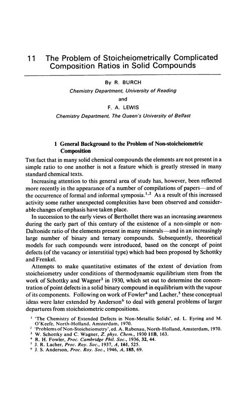 Chapter 11. The problem of stoicheiometrically complicated composition ratios in solid compounds