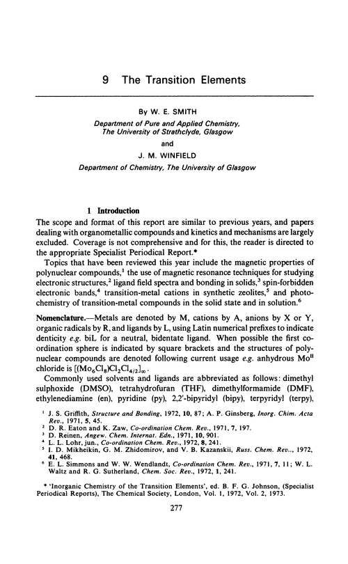 Chapter 9. The transition elements