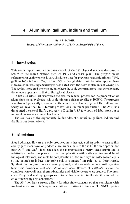 Chapter 4. Aluminium, Gallium, Indium and Thallium