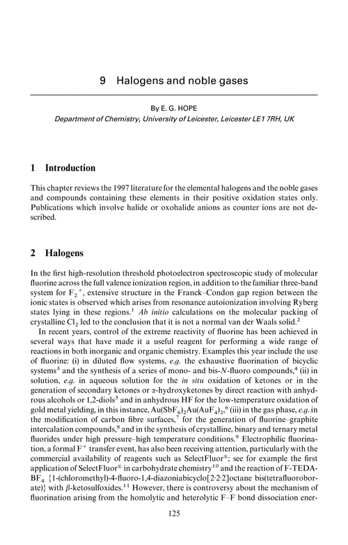 Chapter 9. Halogens and noble gases
