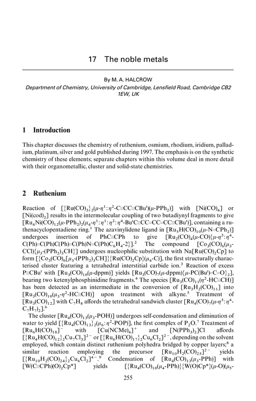 Chapter 17. The Noble Metals