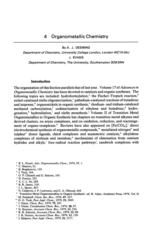 Chapter 4. Organometallic chemistry. Introduction