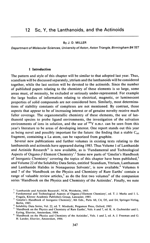 Chapter 12. Sc, Y, the lanthanoids, and the actinoids