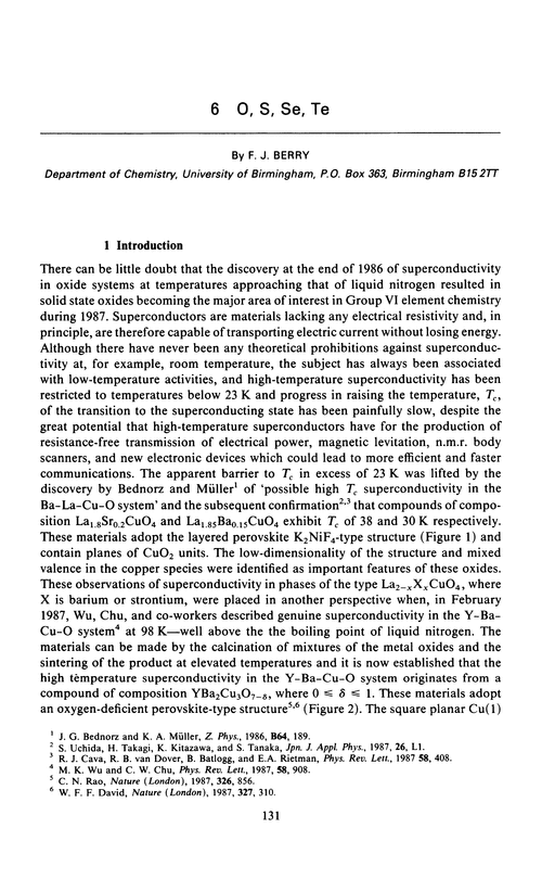 Chapter 6. O, S, Se, Te