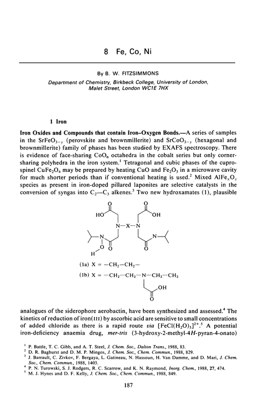 Chapter 8. Fe, Co, Ni