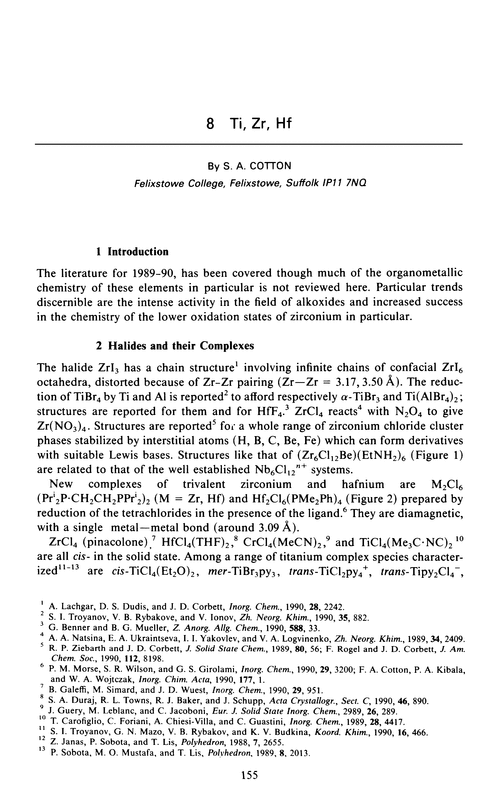 Chapter 8. Ti, Zr, Hf