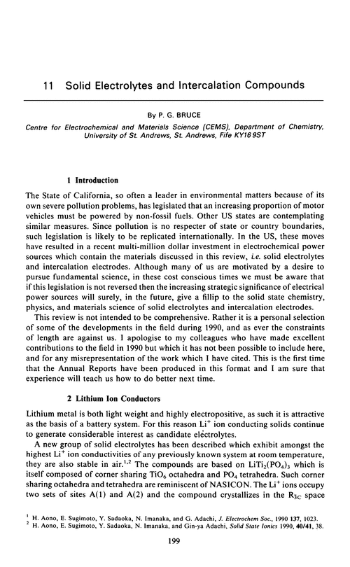 Chapter 11. Solid electrolytes and intercalation compounds