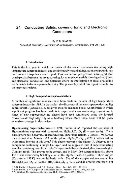 Chapter 24. Conducting solids, covering ionic and electronic conductors