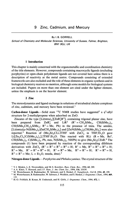 Chapter 9. Zinc, cadmium, and mercury