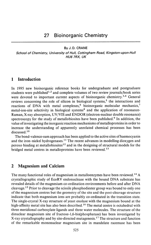 Chapter 27. Bioinorganic chemistry