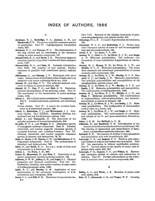 Index of authors, 1966