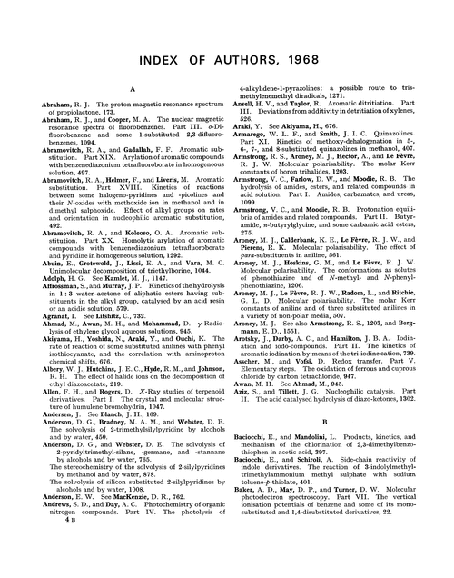 Index of authors, 1968