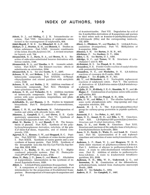 Index of authors, 1969