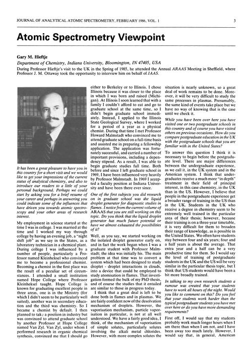 Atomic spectrometry viewpoint