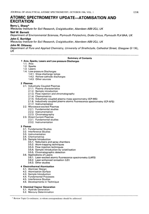 Atomic Spectrometry Update—Atomisation and Excitation