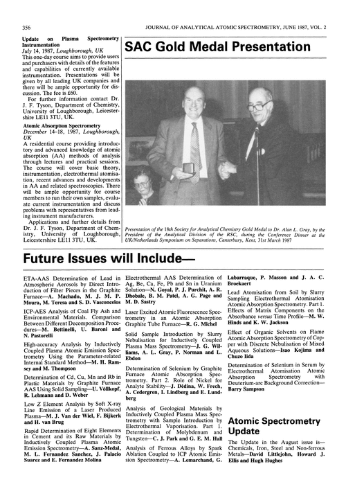 Papers in future issues