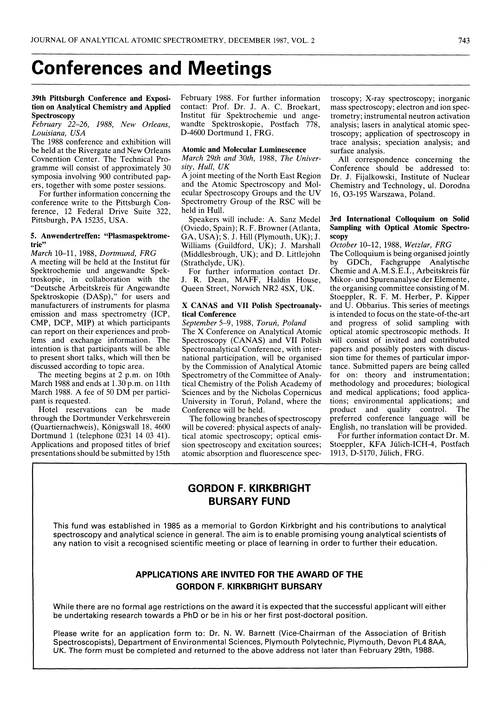 Conferences and meetings