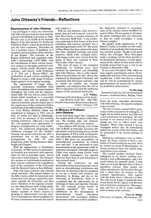 John Ottaway's friends—reflections