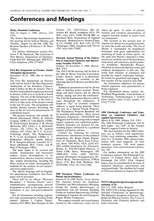 Conferences and meetings