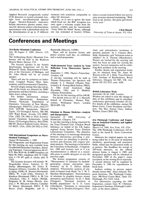 Conferences and meetings