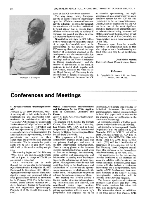 Conferences and meetings