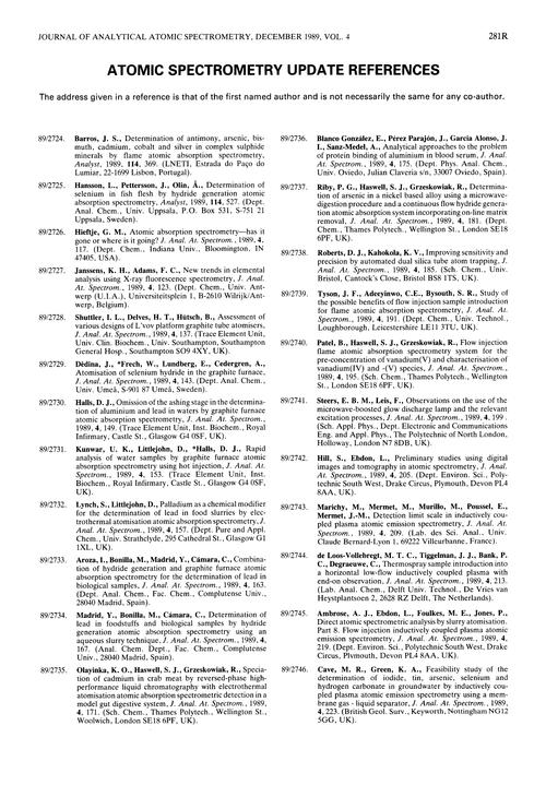 Atomic Spectrometry Update References