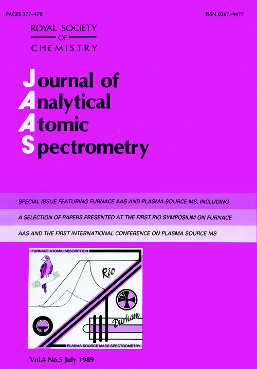 Front cover Journal of Analytical Atomic Spectrometry (RSC Publishing)