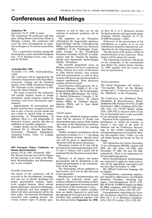 Conferences and meetings