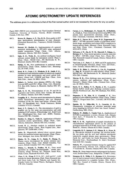 Atomic Spectrometry Update—References