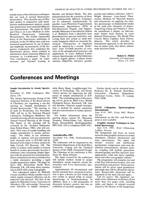 Conferences and meetings