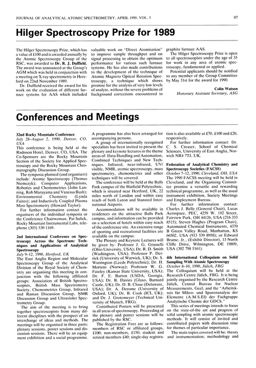 Conferences and meetings