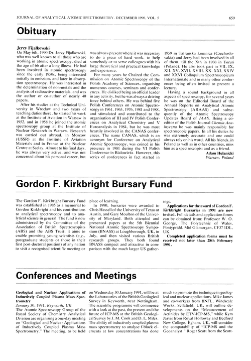 Gordon F. Kirkbright Bursary Fund