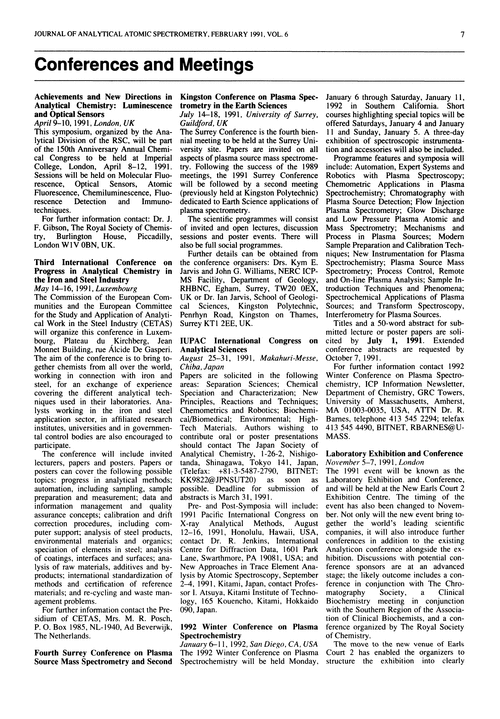 Conferences and meetings