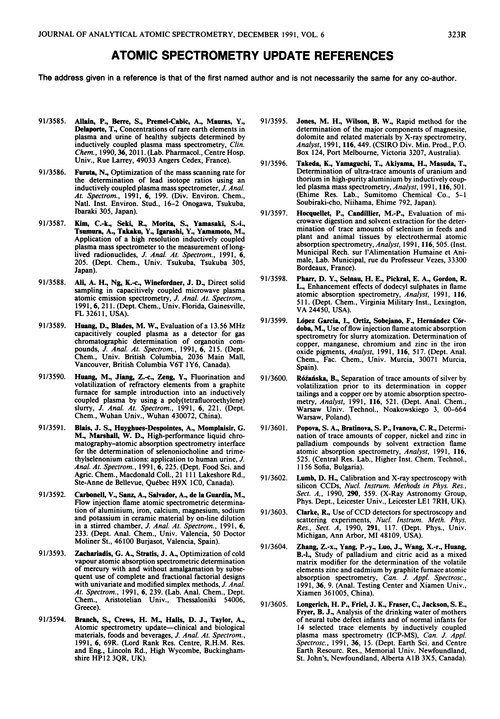 Atomic spectrometry update references